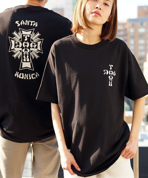 Cross Logo Santa Monica S S T Shirts ドッグタウン Tシャツ 半袖 ユニセックス バックプリント Tシャツ カットソー Dogtown ドッグタウン のファッション通販 Zozotown