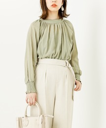 natural couture | 【WEB限定カラー有り】楊柳ガーゼギャザーブラウス(シャツ/ブラウス)