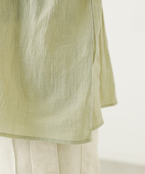 natural couture(ナチュラルクチュール)の「【WEB限定カラー有り】楊柳ガーゼギャザーブラウス(シャツ/ブラウス・レディース・ホワイト/ベージュ/サックスブルー/ミント/ブラック・FREE)」の20枚目の写真