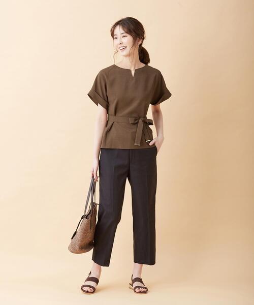 J.PRESS Ladies(J.プレス レディス)の「【接触冷感】マルソースパンボイル ブラウス(シャツ/ブラウス・レディース・ネイビー系/ブラウン系・XS)」の16枚目の写真