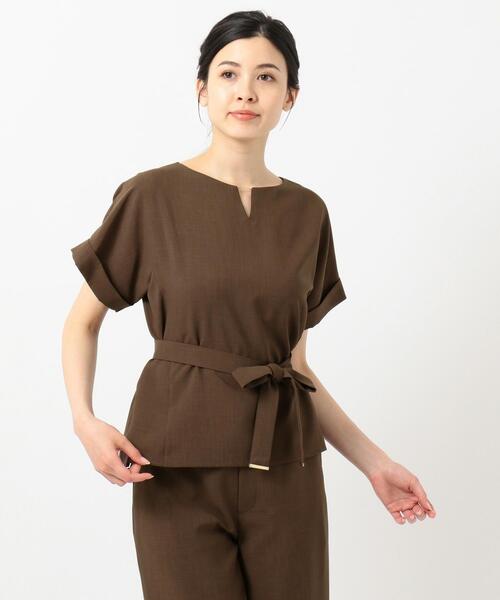 J.PRESS Ladies(J.プレス レディス)の「【接触冷感】マルソースパンボイル ブラウス(シャツ/ブラウス・レディース・ネイビー系/ブラウン系・XS)」の14枚目の写真