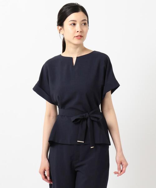 J.PRESS Ladies(J.プレス レディス)の「【接触冷感】マルソースパンボイル ブラウス(シャツ/ブラウス・レディース・ネイビー系/ブラウン系・XS)」の3枚目の写真