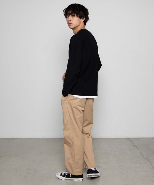 WEGO（ウィゴー）の「WEGO/レイヤードポケットTシャツ（Tシャツ/カットソー・メンズ・ネイビー/ベージュ/ブラック・MEDIUM/LARGE）」の7枚目の写真