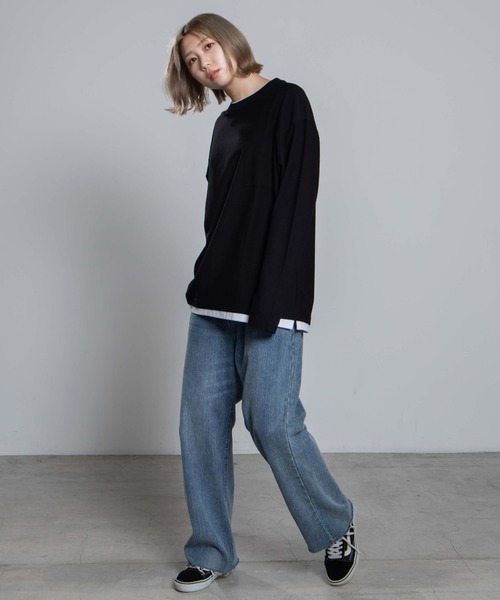 WEGO（ウィゴー）の「WEGO/レイヤードポケットTシャツ（Tシャツ/カットソー・メンズ・ネイビー/ベージュ/ブラック・MEDIUM/LARGE）」の14枚目の写真