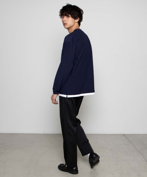 WEGO（ウィゴー）の「WEGO/レイヤードポケットTシャツ（Tシャツ/カットソー・メンズ・ネイビー/ベージュ/ブラック・MEDIUM/LARGE）」の12枚目の写真