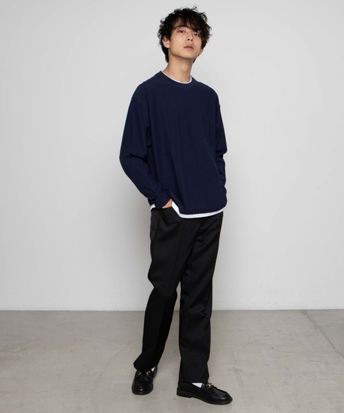 WEGO（ウィゴー）の「WEGO/レイヤードポケットTシャツ（Tシャツ/カットソー・メンズ・ネイビー/ベージュ/ブラック・MEDIUM/LARGE）」の13枚目の写真
