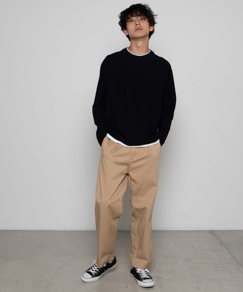 WEGO（ウィゴー）の「WEGO/レイヤードポケットTシャツ（Tシャツ/カットソー・メンズ・ネイビー/ベージュ/ブラック・MEDIUM/LARGE）」の5枚目の写真