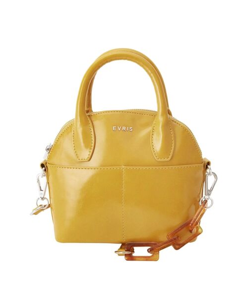 EVRIS（エヴリス）の「アクリルチェーンレザーライクミニBAG（ショルダーバッグ・レディース・ブラック/マスタード・FREE）」の2枚目の写真
