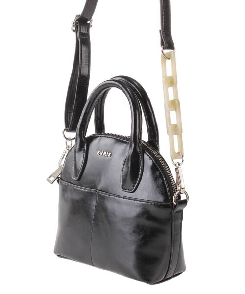 EVRIS（エヴリス）の「アクリルチェーンレザーライクミニBAG（ショルダーバッグ・レディース・ブラック/マスタード・FREE）」の3枚目の写真