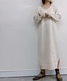 ap retro | Vネックロングニットワンピース【ZOZO限定アイテム】(ワンピース)