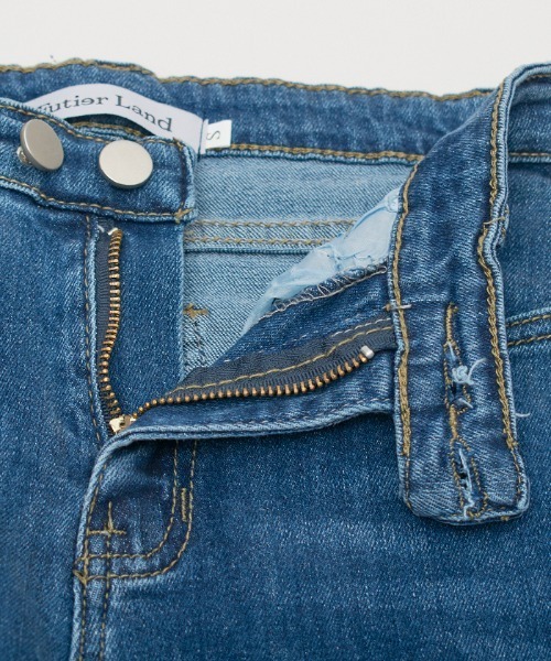 Futier land（フューティアランド）の「アシメサイドカットジーンズ（デニムパンツ・レディース・ブラック/ブルー・SMALL/MEDIUM/LARGE/X-LARGE）」の5枚目の写真