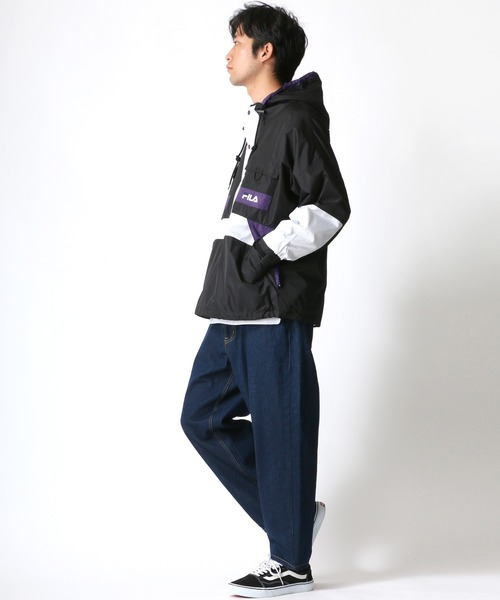 FILA（フィラ）の「FILA/フィラ 切替 アノラックパーカー/ナイロンジャケット/トラックジャケット（ナイロンジャケット・メンズ・ブラック/ダークグリーン/ネイビー・M/L/LL）」の8枚目の写真
