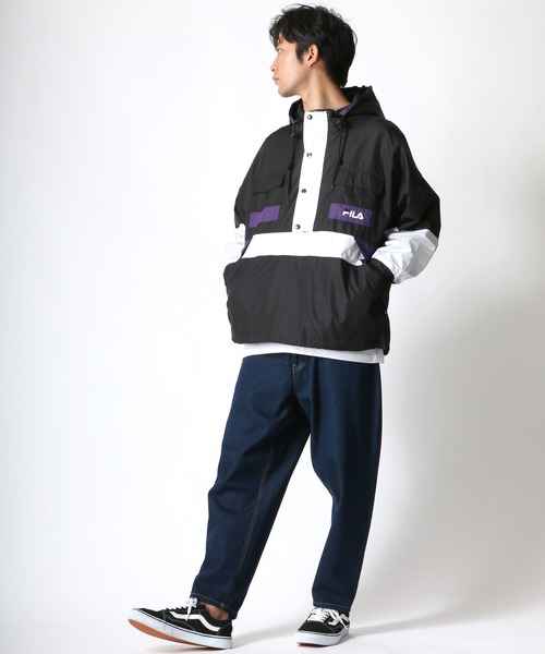 FILA（フィラ）の「FILA/フィラ 切替 アノラックパーカー/ナイロンジャケット/トラックジャケット（ナイロンジャケット・メンズ・ブラック/ダークグリーン/ネイビー・M/L/LL）」の9枚目の写真