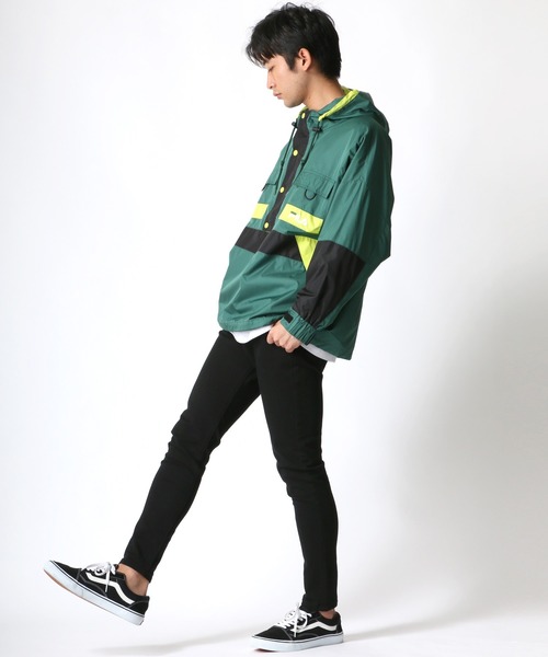FILA（フィラ）の「FILA/フィラ 切替 アノラックパーカー/ナイロンジャケット/トラックジャケット（ナイロンジャケット・メンズ・ブラック/ダークグリーン/ネイビー・M/L/LL）」の13枚目の写真