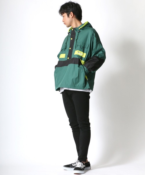 FILA（フィラ）の「FILA/フィラ 切替 アノラックパーカー/ナイロンジャケット/トラックジャケット（ナイロンジャケット・メンズ・ブラック/ダークグリーン/ネイビー・M/L/LL）」の11枚目の写真