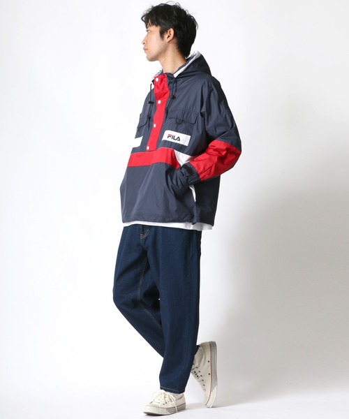 FILA（フィラ）の「FILA/フィラ 切替 アノラックパーカー/ナイロンジャケット/トラックジャケット（ナイロンジャケット・メンズ・ブラック/ダークグリーン/ネイビー・M/L/LL）」の14枚目の写真
