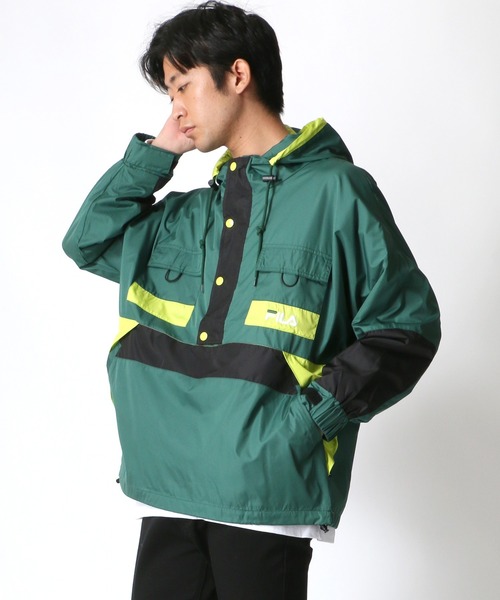 FILA（フィラ）の「FILA/フィラ 切替 アノラックパーカー/ナイロンジャケット/トラックジャケット（ナイロンジャケット・メンズ・ブラック/ダークグリーン/ネイビー・M/L/LL）」の6枚目の写真