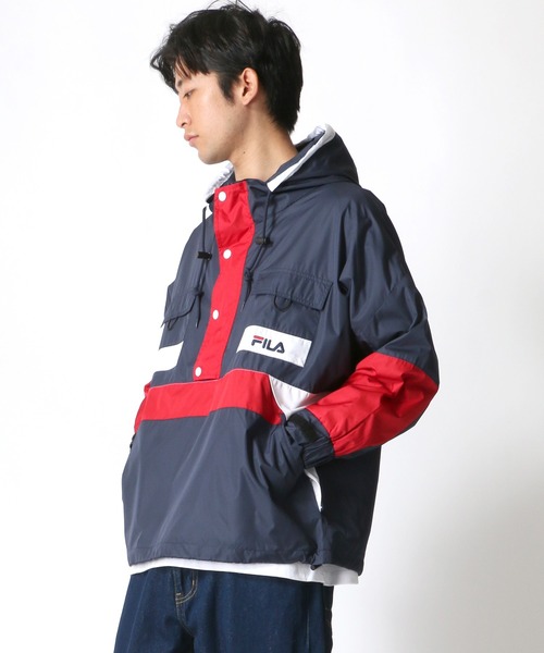 FILA（フィラ）の「FILA/フィラ 切替 アノラックパーカー/ナイロンジャケット/トラックジャケット（ナイロンジャケット・メンズ・ブラック/ダークグリーン/ネイビー・M/L/LL）」の7枚目の写真