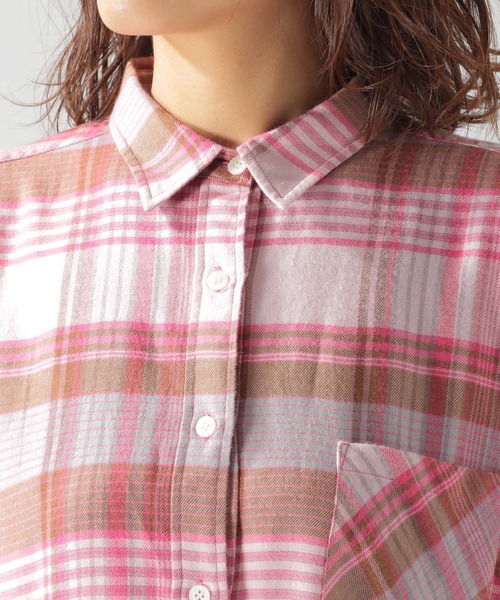 BAYFLOW（ベイフロー）の「キモウチェックシャツ（テンセル(TM)繊維使用）（シャツ/ブラウス・レディース・ブラック/ブラウン/ピンク・MEDIUM/SMALL）」の10枚目の写真