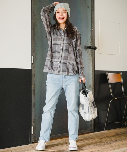 BAYFLOW（ベイフロー）の「キモウチェックシャツ（テンセル(TM)繊維使用）（シャツ/ブラウス・レディース・ブラック/ブラウン/ピンク・MEDIUM/SMALL）」の21枚目の写真