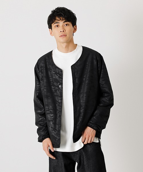 AZUL by moussy（アズールバイマウジー）の「PADDING INNER JACKET/パディングインナージャケット（ノーカラージャケット・メンズ・ブラック/ブラック系その他・MEDIUM/LARGE）」の2枚目の写真