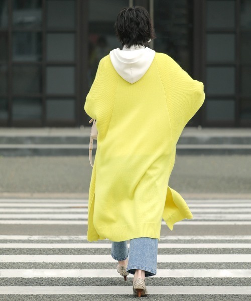 Bou Jeloud(ブージュルード)の「ドルマンロングコーディガン(カーディガン/ボレロ・レディース・ベージュ/杢グレー/イエロー系その他・FREE)」の4枚目の写真