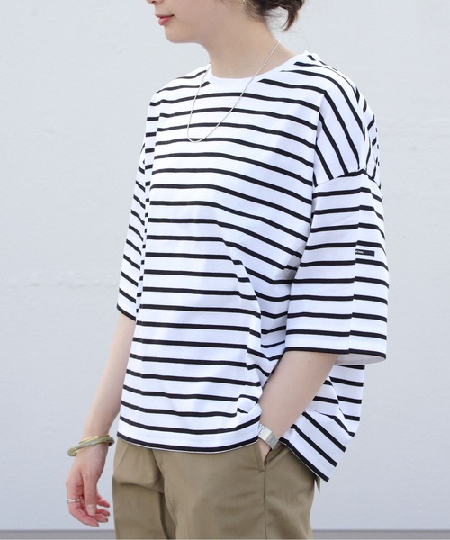 ORCIVAL（オーシバル）の「ORCIVAL/オーシバル　マーセライズドコットンショートスリーブ　40/2 RC9262（Tシャツ/カットソー・レディース・グリーン/ブルー/ホワイト・1）」の2枚目の写真