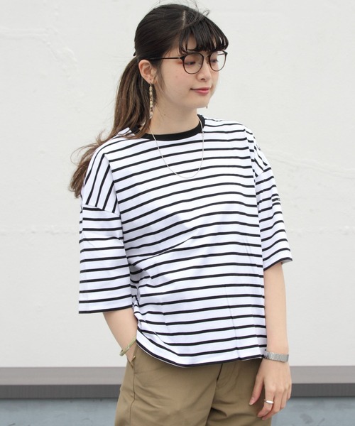 ORCIVAL（オーシバル）の「ORCIVAL/オーシバル　マーセライズドコットンショートスリーブ　40/2 RC9262（Tシャツ/カットソー・レディース・グリーン/ブルー/ホワイト・1）」の10枚目の写真