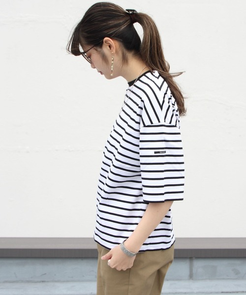 ORCIVAL（オーシバル）の「ORCIVAL/オーシバル　マーセライズドコットンショートスリーブ　40/2 RC9262（Tシャツ/カットソー・レディース・グリーン/ブルー/ホワイト・1）」の6枚目の写真