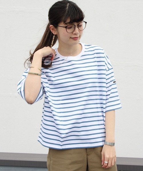 ORCIVAL（オーシバル）の「ORCIVAL/オーシバル　マーセライズドコットンショートスリーブ　40/2 RC9262（Tシャツ/カットソー・レディース・グリーン/ブルー/ホワイト・1）」の7枚目の写真