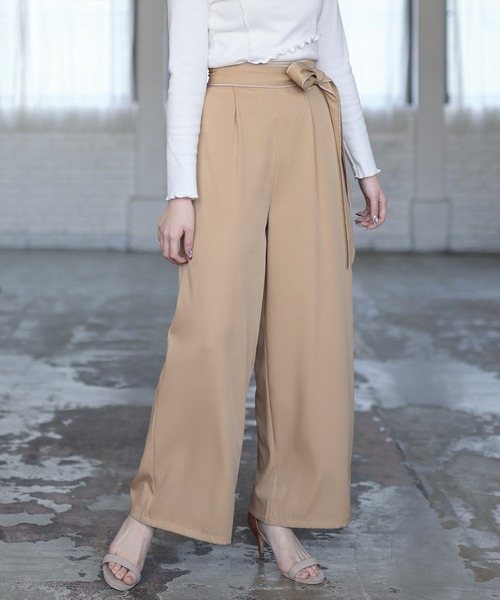 配色リボンワイドパンツ 21ss新作 スラックス Clear クリア のファッション通販 Zozotown