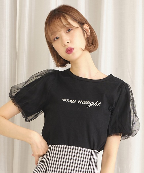 TITTY&CO.（ティティーアンドコー）の「ecru naught Tee（Tシャツ/カットソー・レディース・ブラック/オフホワイト/パープル・FREE）」の3枚目の写真
