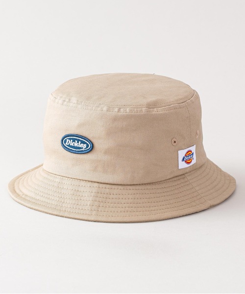 Dickies(ディッキーズ)の「【DICKIES/ディッキーズ】ワッペンバケットハット ワンポイントロゴワッペン(ハット・メンズ・ホワイト/ブラック/ベージュ・FREE)」の1枚目の写真