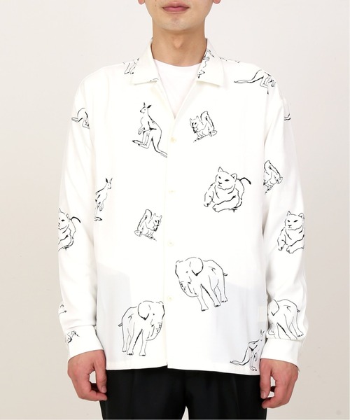 INHERIT（インヘリット）の「【POOLHOTEL】 ANIMAL ART SHIRTS（シャツ/ブラウス・メンズ・ホワイト/ブラック・LARGE/SMALL/MEDIUM）」の5枚目の写真
