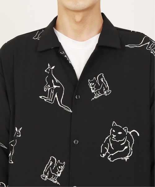 INHERIT（インヘリット）の「【POOLHOTEL】 ANIMAL ART SHIRTS（シャツ/ブラウス・メンズ・ホワイト/ブラック・LARGE/SMALL/MEDIUM）」の7枚目の写真
