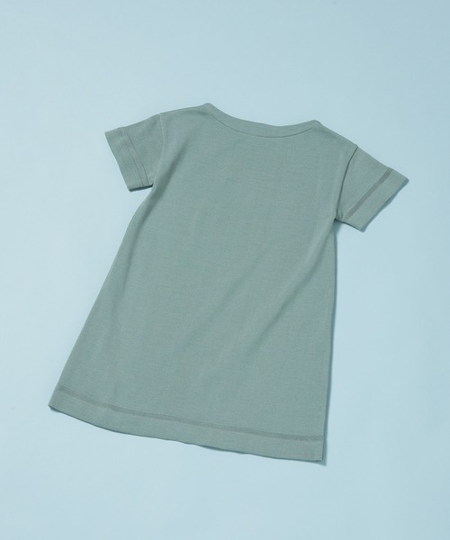 NANO universe（ナノユニバース）の「思いきり洗えるニット ボートネックワンピース 半袖 キッズ（ワンピース・キッズ・オフホワイト/ブルーグリーン/イエロー/サーモンピンク/ブルー/ラベンダー・120/100）」の4枚目の写真