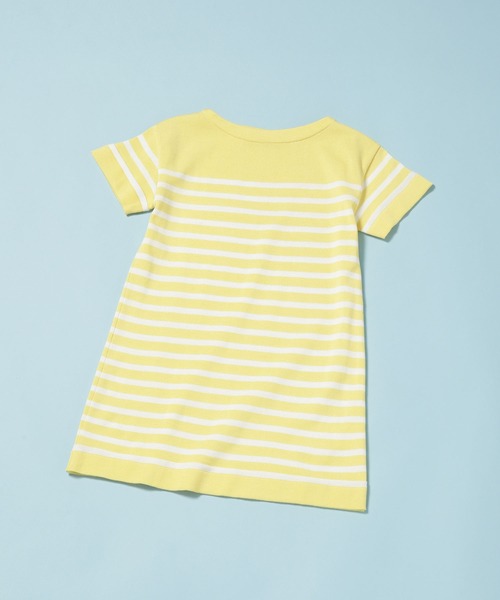 NANO universe（ナノユニバース）の「思いきり洗えるニット ボートネックワンピース 半袖 キッズ（ワンピース・キッズ・オフホワイト/ブルーグリーン/イエロー/サーモンピンク/ブルー/ラベンダー・120/100）」の5枚目の写真