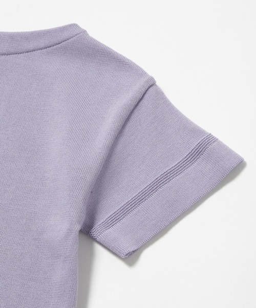 NANO universe（ナノユニバース）の「思いきり洗えるニット ボートネックワンピース 半袖 キッズ（ワンピース・キッズ・オフホワイト/ブルーグリーン/イエロー/サーモンピンク/ブルー/ラベンダー・120/100）」の9枚目の写真