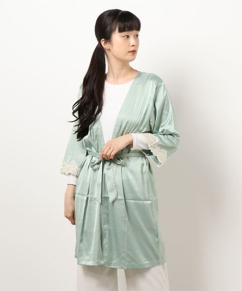 northerly（ノーザリー）の「サテンローブ（ガウン/バスローブ・レディース・ネイビー/ミント/ピンク・MEDIUM）」の2枚目の写真