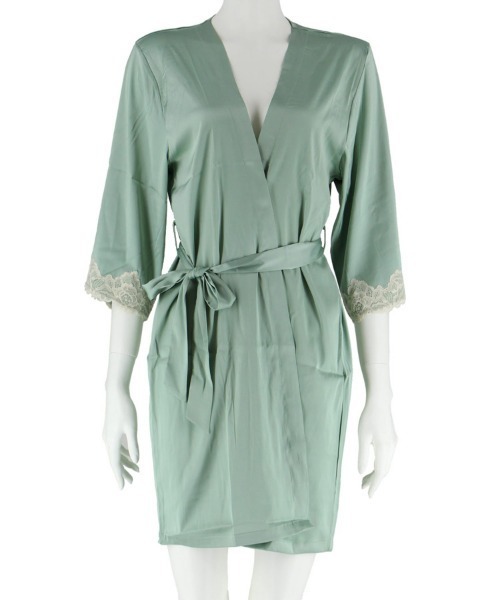 northerly（ノーザリー）の「サテンローブ（ガウン/バスローブ・レディース・ネイビー/ミント/ピンク・MEDIUM）」の9枚目の写真