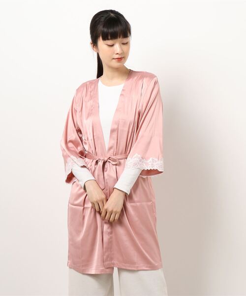 northerly（ノーザリー）の「サテンローブ（ガウン/バスローブ・レディース・ネイビー/ミント/ピンク・MEDIUM）」の4枚目の写真