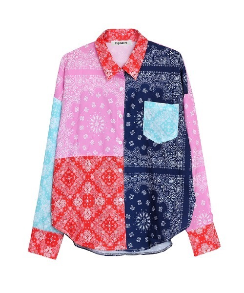 Figments（フィグメンツ）の「パターンブロックシャツ（シャツ/ブラウス・レディース・その他1・FREE）」の6枚目の写真