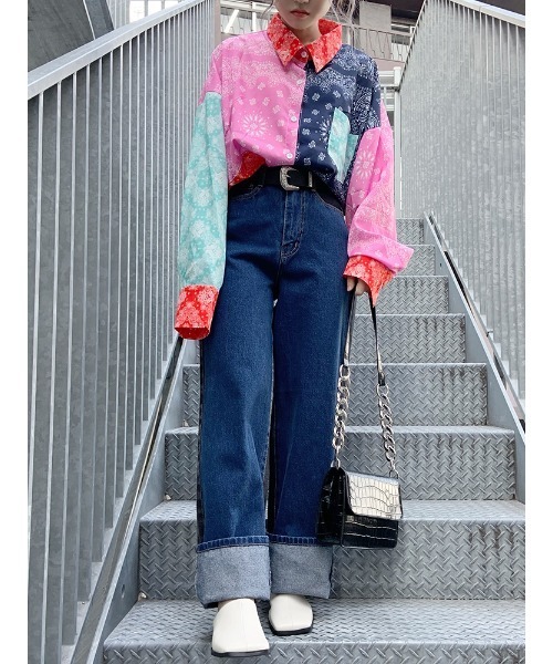 Figments（フィグメンツ）の「パターンブロックシャツ（シャツ/ブラウス・レディース・その他1・FREE）」の4枚目の写真