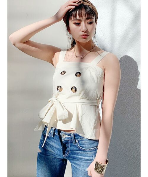 GYDA（ジェイダ）の「2WAYトレンチベアTOPS（シャツ/ブラウス・レディース・ベージュ/アイボリー・FREE）」の2枚目の写真