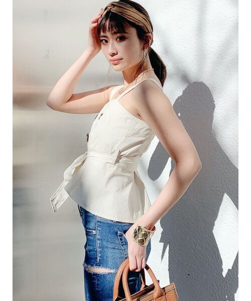 GYDA（ジェイダ）の「2WAYトレンチベアTOPS（シャツ/ブラウス・レディース・ベージュ/アイボリー・FREE）」の3枚目の写真