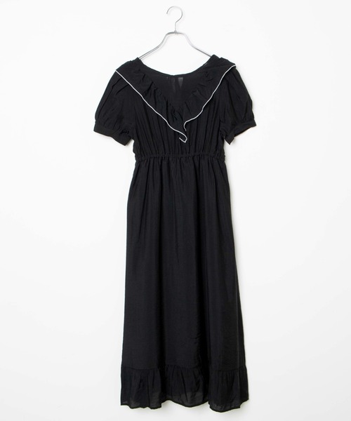 WEGO（ウィゴー）の「WEGO/2wayフリルリボンシアーロングワンピース（ワンピース・レディース・ブラック/ライトパープル・FREE）」の13枚目の写真