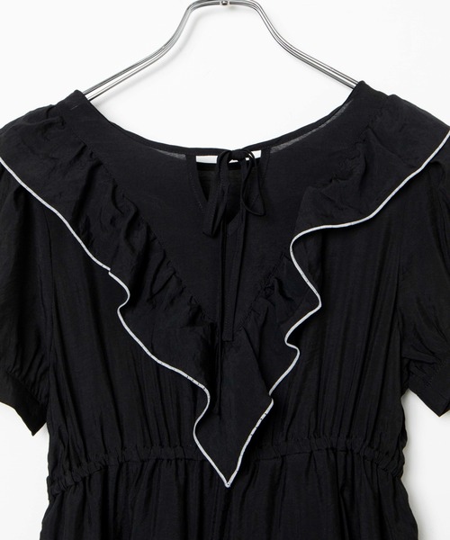 WEGO（ウィゴー）の「WEGO/2wayフリルリボンシアーロングワンピース（ワンピース・レディース・ブラック/ライトパープル・FREE）」の11枚目の写真