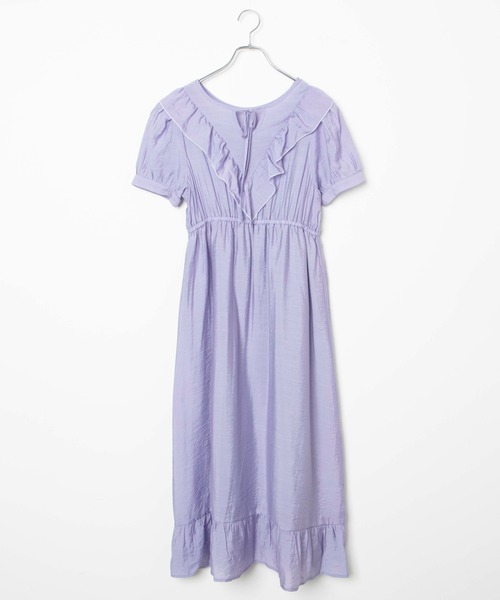 WEGO（ウィゴー）の「WEGO/2wayフリルリボンシアーロングワンピース（ワンピース・レディース・ブラック/ライトパープル・FREE）」の6枚目の写真