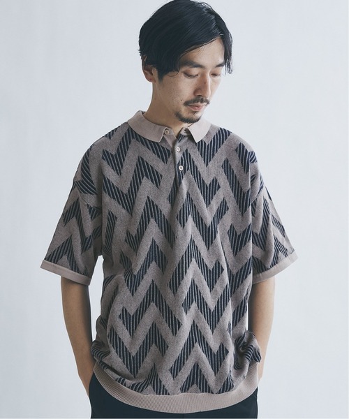 JOURNAL STANDARD 幾何学模様ポロシャツ JOURNAL STANDARD（ジャーナルスタンダード）の「【GEOM PATTERN