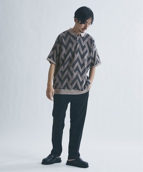JOURNAL STANDARD(ジャーナルスタンダード)の「【GEOM PATTERN / ジオメパターン】 ジャガード ニットポロシャツ /サマーニット(ポロシャツ・メンズ・ベージュ/カーキ/ネイビー/クリアブルー・MEDIUM/LARGE)」の6枚目の写真